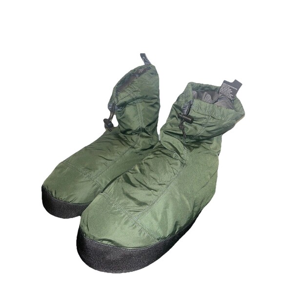 Sierra Designs Down Filled Booties Slippers Camp Shoes M/L Duck Down Green - Picture 2 of 7